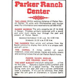 Parker Ranch Center The Lodge Ranch Museum The Paddock 1977 Hawaii Ad SAJ3-M16